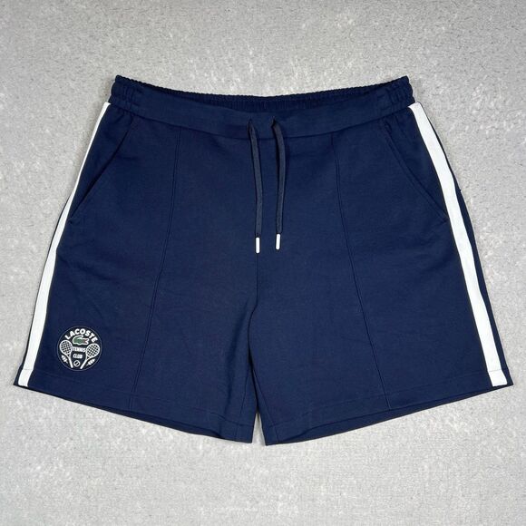 Lacoste Shorts Mens XL Navy Blue Ultra Dry Badge Accent Tennis Heritage Shorts - Picture 1 of 11